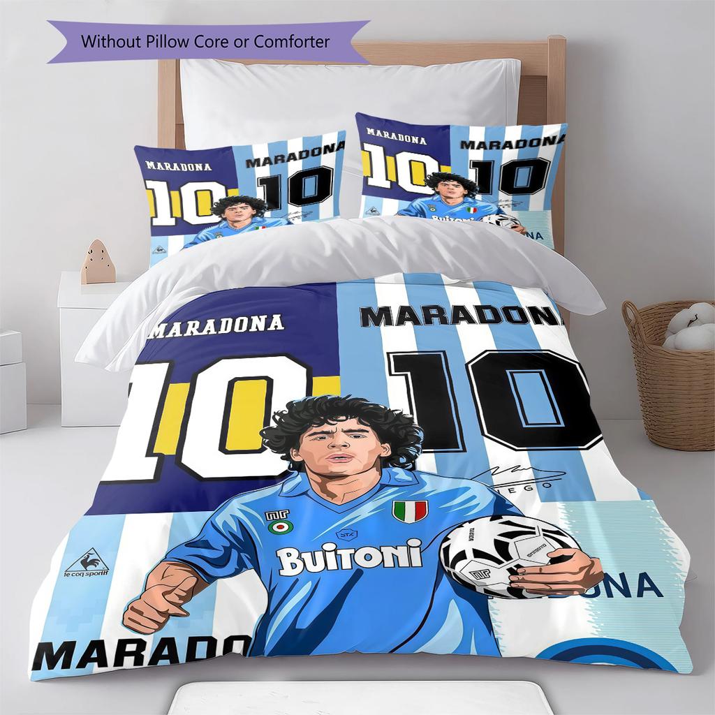 SSC Napoli Pattern Bedding Quilt Set Quilt Cover Pillowcase Home Decoration Birthday Gift (1 * Duvet Cover + 2 * Pillowcase, Without Core)