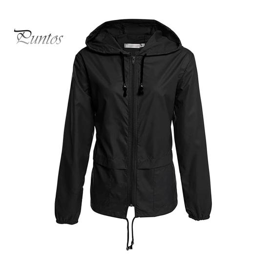 

Женская куртка-дождевик, легкая, свободного кроя, повседневная, для кемпинга, пешего туризма, с капюшоном, с подкладкой, водонепроницаемая ветровка с карманами S чёрный