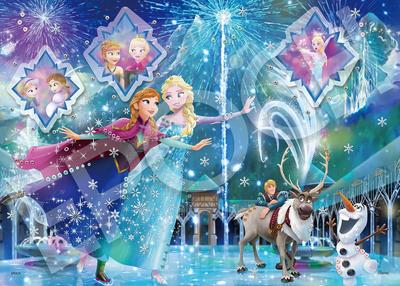 Epoch 500-dielkové puzzle Disney Emocionálny príbeh Séria Ľadové kráľovstvo (Rozmer 38 x 53 cm) 74-302 s lepidlom a špachtľou s ozdobnými dielmi súčasťou EPOCH