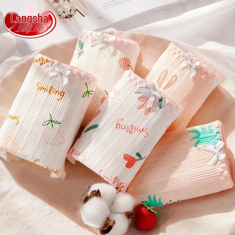 Langsha Women's 5-Pack Seamless Cotton Briefs