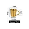 Taza Termo Aislada de Doble Pared de Acero Inoxidable 304 con Asa - Dorada