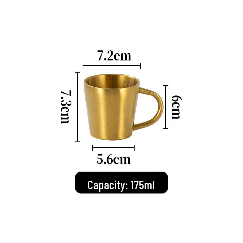 Taza Termo Aislada de Doble Pared de Acero Inoxidable 304 con Asa - Dorada