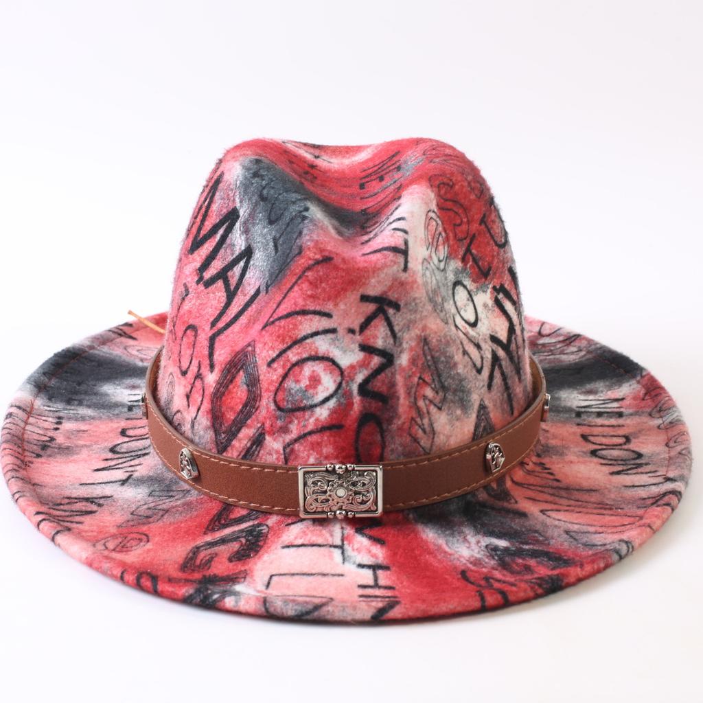 New European and American style letter printing fashion top hat men's and women's fashion jazz hat sunscreen sun hat