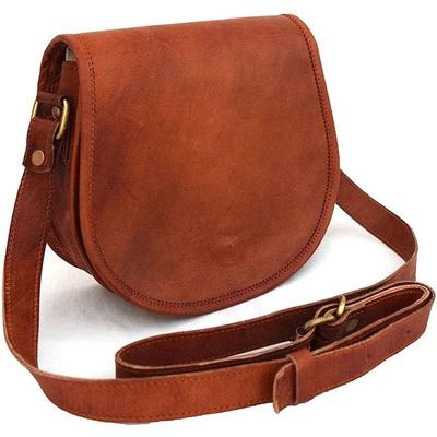 Couro artesanal de grão integral vintage couro crossbody sling saco feminino meninas bolsa carteira bolsa mensageiro sacos