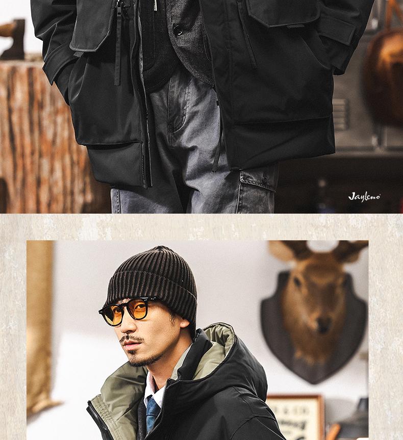 American Workwear Men's Mid-Length Hooded Winter Parka Jacket