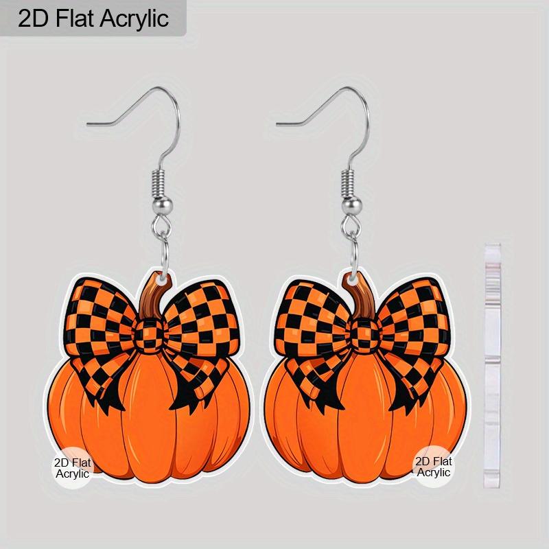 

2D Плоские Осенние Серьги на День Благодарения Бант Тыква Подвески Женские Праздничные Шармы Ювелирные Изделия