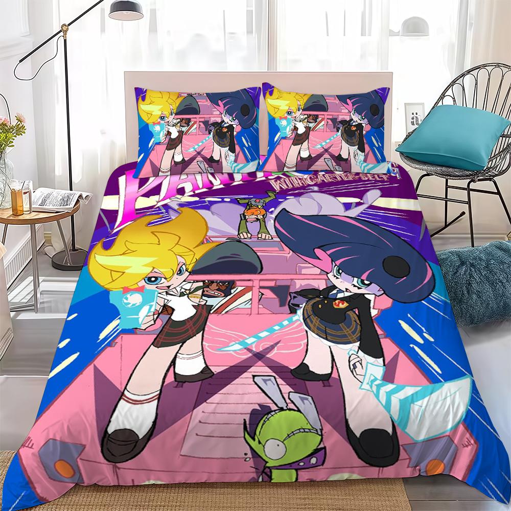 Panty And Stocking With Garterbelt Duvet Cover Set Home Style Bedding Soft Laundry Cotton Bed 3 Piece Set Student Dormitory Gift