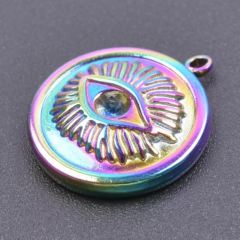 5pc Fashion Love Evil Eyes Colorful Stainless Steel Pendant Handmade Pendants Necklace Materials DIY Sword Accessories Findings
