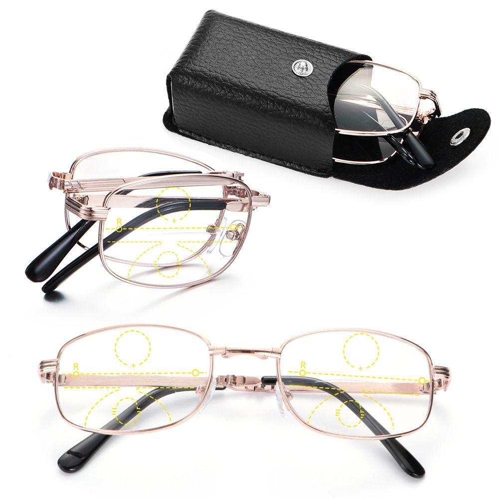 

Near Sight +1.00~+4.00 Degree Progressive Multifocal Lenses Metal Reading Glasses Includes Glasses Case Presbyopia Eyeglasses Strength 1.00