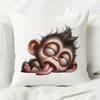 1Pc Fun Monkey Square Cushion Covers Living Room Print Cozy Chair Pillowcase Bedroom Sofa Pillow Covers Home Decor