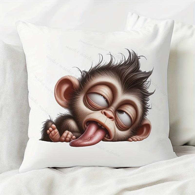 1Pc Fun Monkey Square Cushion Covers Living Room Print Cozy Chair Pillowcase Bedroom Sofa Pillow Covers Home Decor