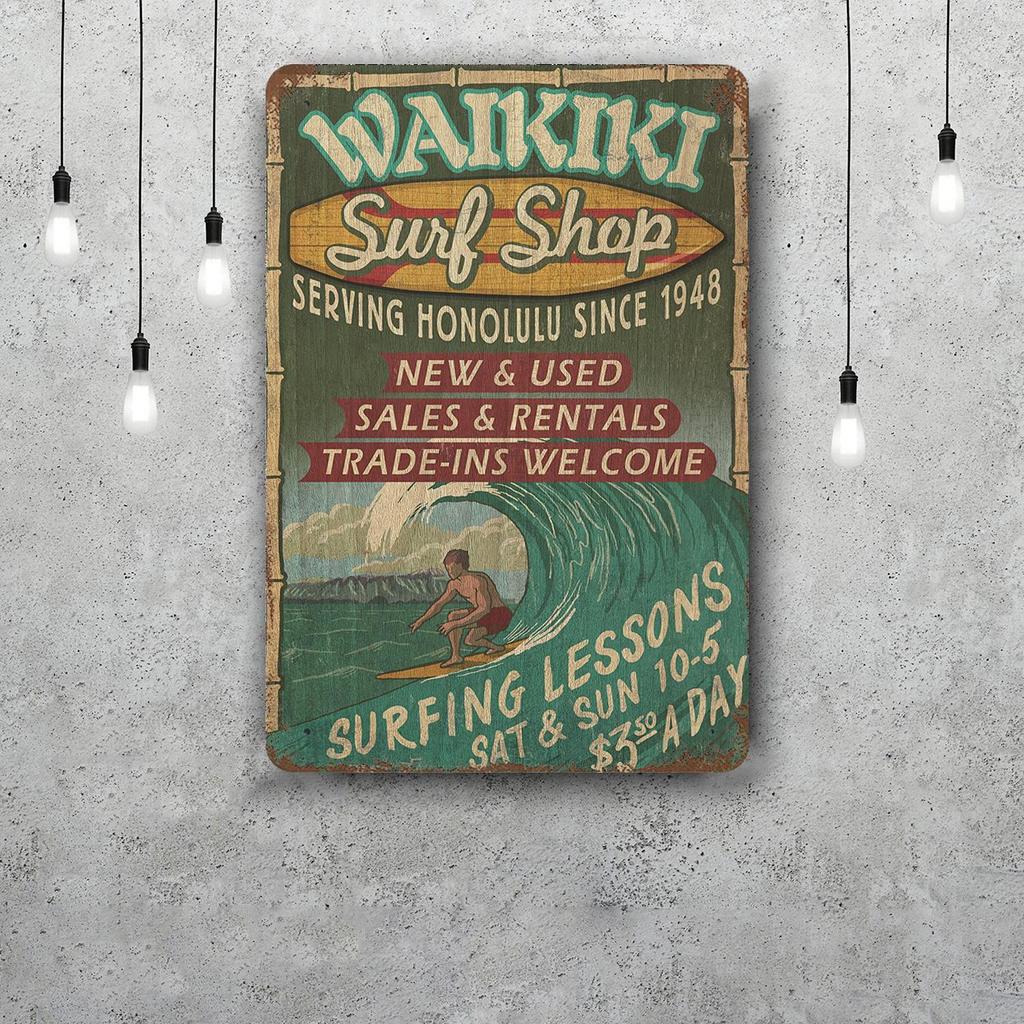 surf curse Vintage Metal Tin Signs Posters Decor Retro Metal Plaque Wall Art Decor for Garage Bar