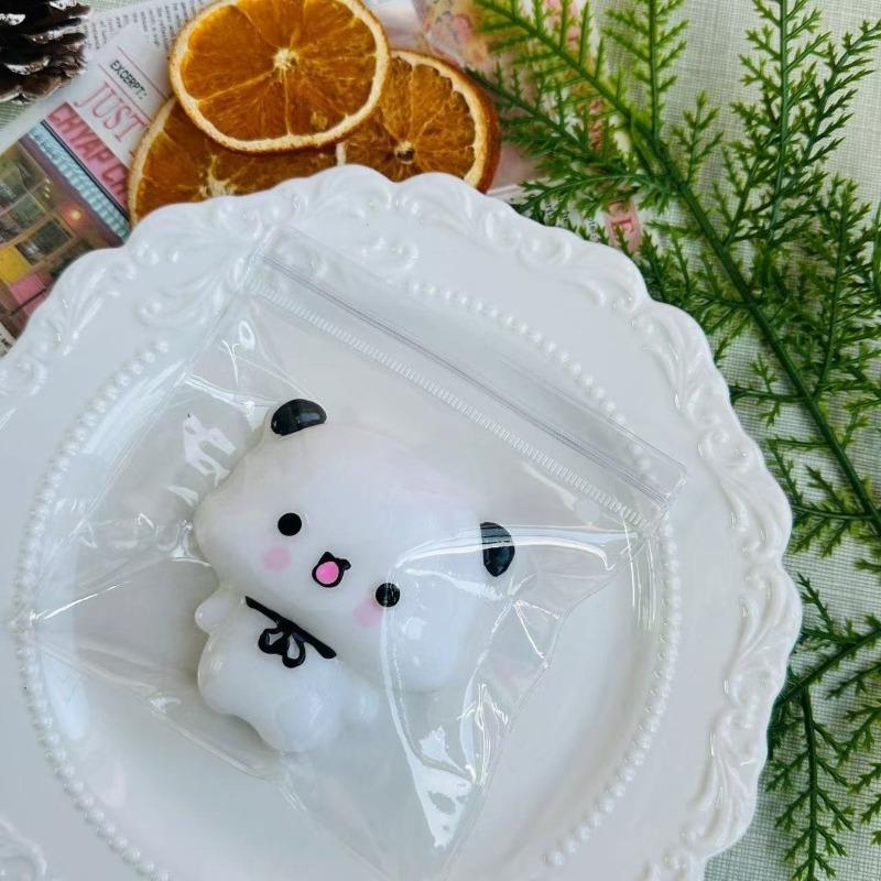 Kawaii Yier Bubu Squeeze Toys Panda Shape Stress Squishy Toys Cement-like Efflorescence Imitation Silicone Relieve Stress Toys