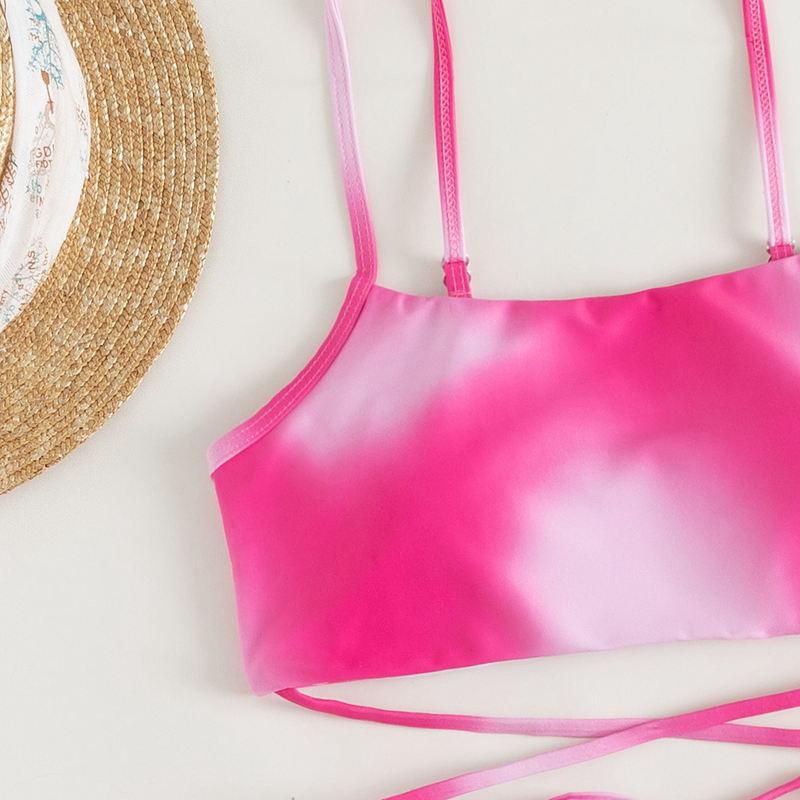 Plavky dámské, dělené, třídílné, zavazovací souprava na šněrování sexy soupravy bikin pro dámské plavky se stahovací šňůrkou