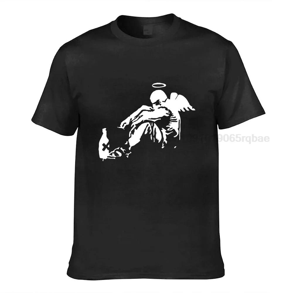Banksy Fallen Angel T Shirt Unisex Cotton Oversized T Shirts Street Graffiti Popular Tee Graphic Tshirts Emo Unisex