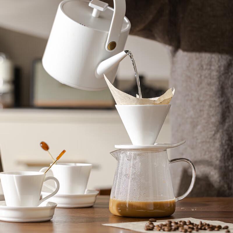 

Mutton-fat Jade Style Ceramic Hand-Pour Coffee & Tea Set