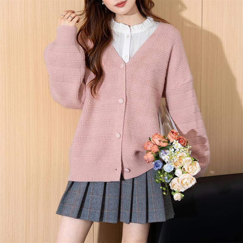 TonLion Women's V-Neck Knit Cardigan