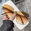 Non-polarized Vintage Rimless Sunglasses New Women Gradient Sunglasses Summer Shades Fashion Frameless Sun Glasses Ladies Eyeglasses
