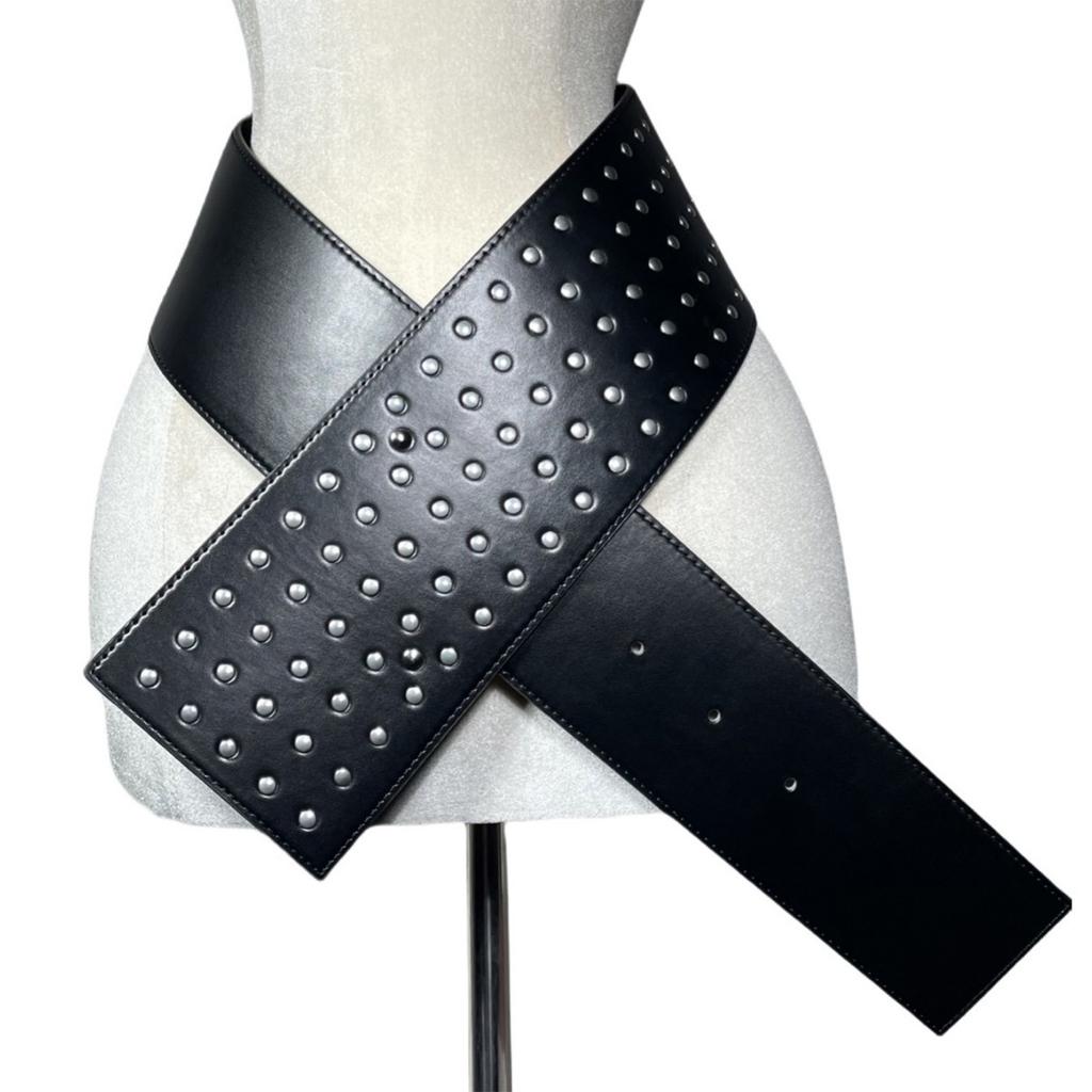 Oversized Waistband Waist Chain Punk Wide Chain Grunge Belt for Women Proms Club Party for Jeans Dresses Studded