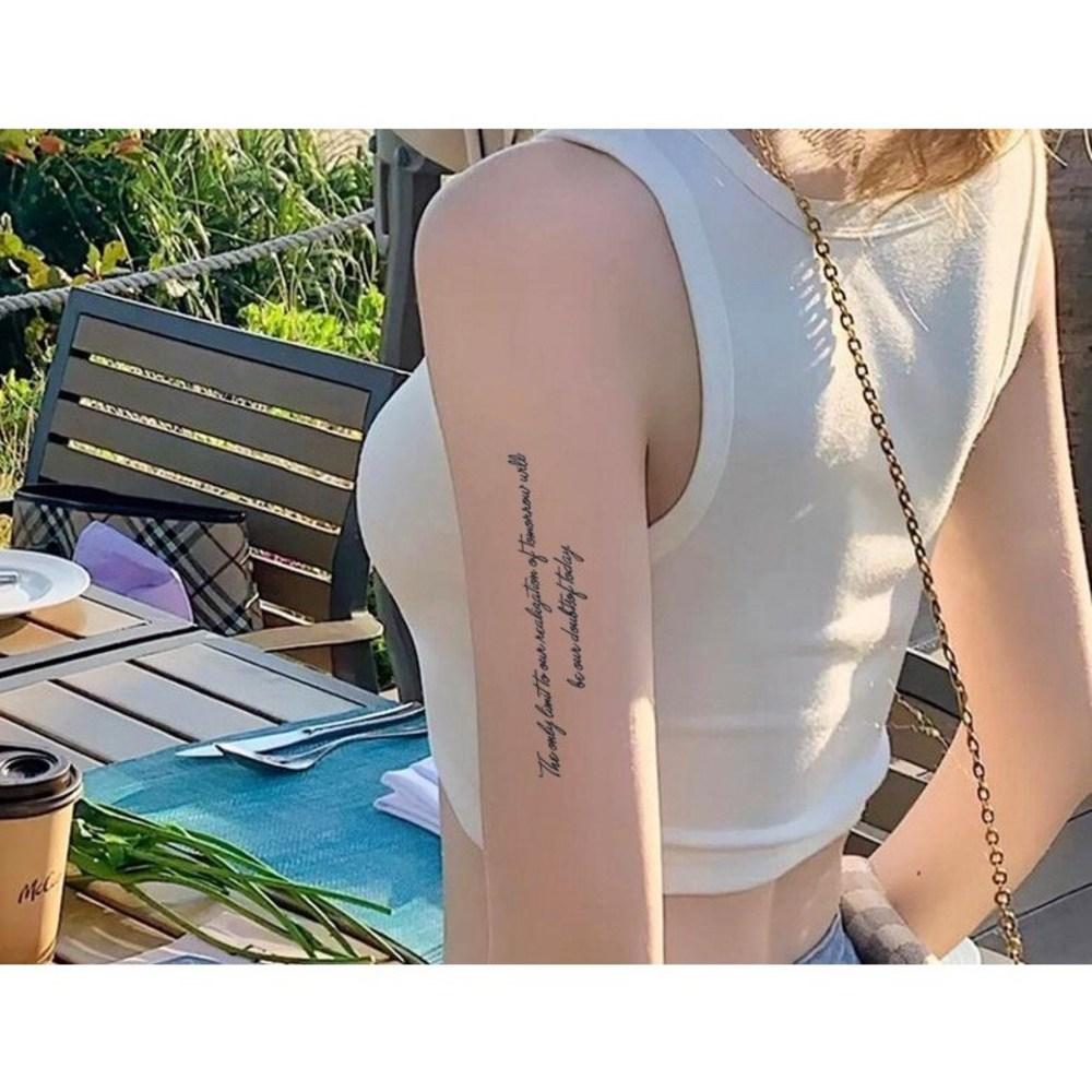 Merry Lady Tattoo Sticker Font English Tattoo Sticker Waterproof Henna Tattoo Tattoo Sticker Set of 5, 5 Pieces, Font Tattoo