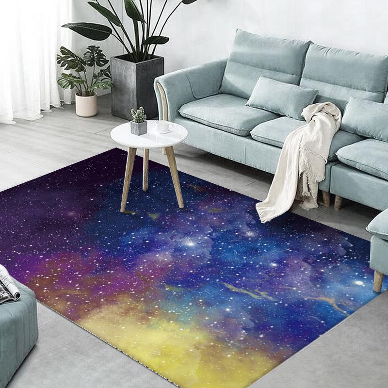 Starry Sky Universe Living Room Carpet Floor Mat Bedroom, Dream Full Bedside Carpet, Office Decorative Carpet