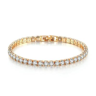 Europese en Amerikaanse Hip-Hop 4mm Ronde Steen Armband – Enkele Rij Diamant Tennis Ketting Sieraden.