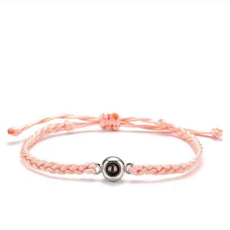 I Love You  Multi-Language Projection Bead Bracelet розовый/серебряный