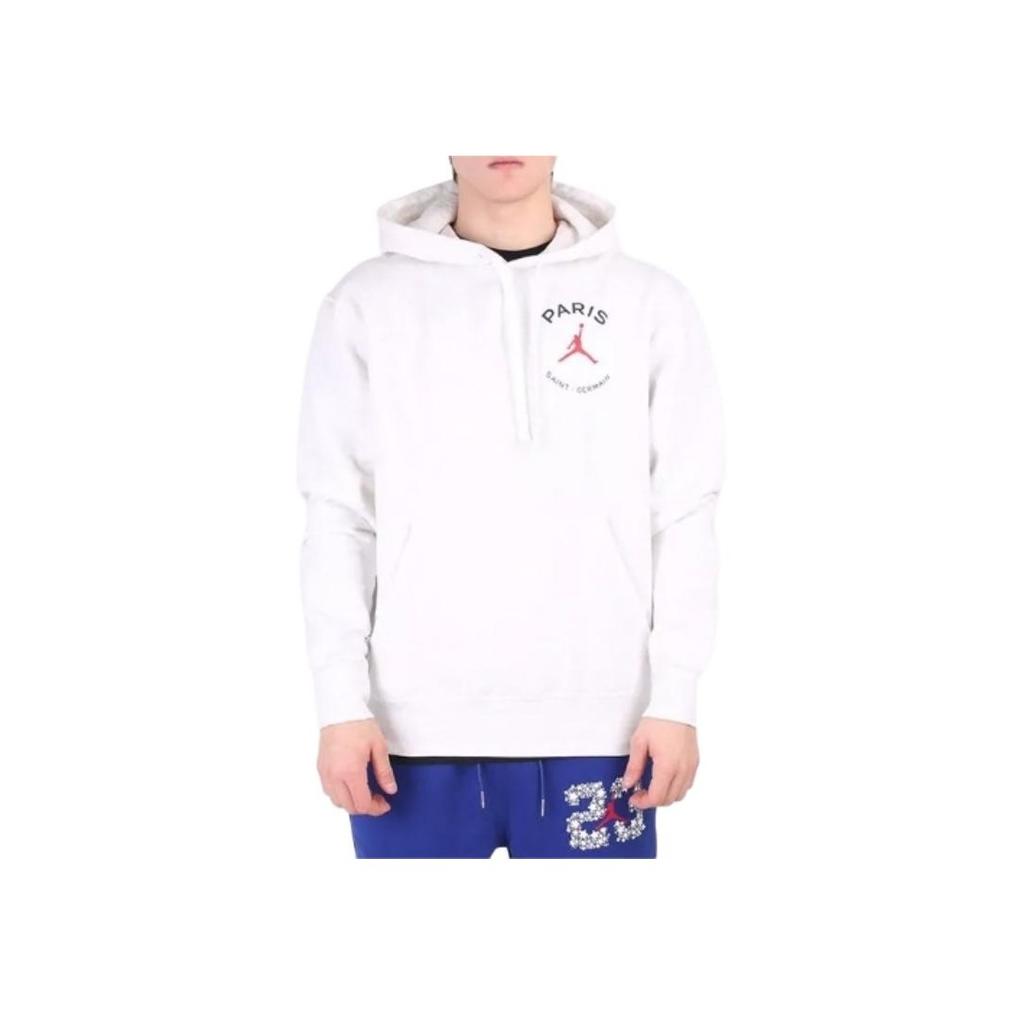 Jordan X Paris Saint-Germain Co-Branded Logo Print Hoodie Men Hoodie White DJ0395-051