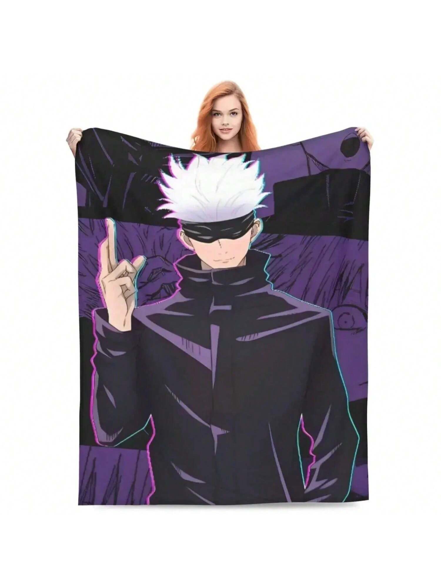 

Одеяла Годжо Сатору Фланелевое Летнее Кондиционирование Аниме Мягкое Одеяло-Плед Для Постельного Белья Спальни Покрывало 75X95CM серый