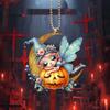 Festive Cartoon Acrylic Pumpkin Hanging Decoration For Car Interior Halloween Decor
