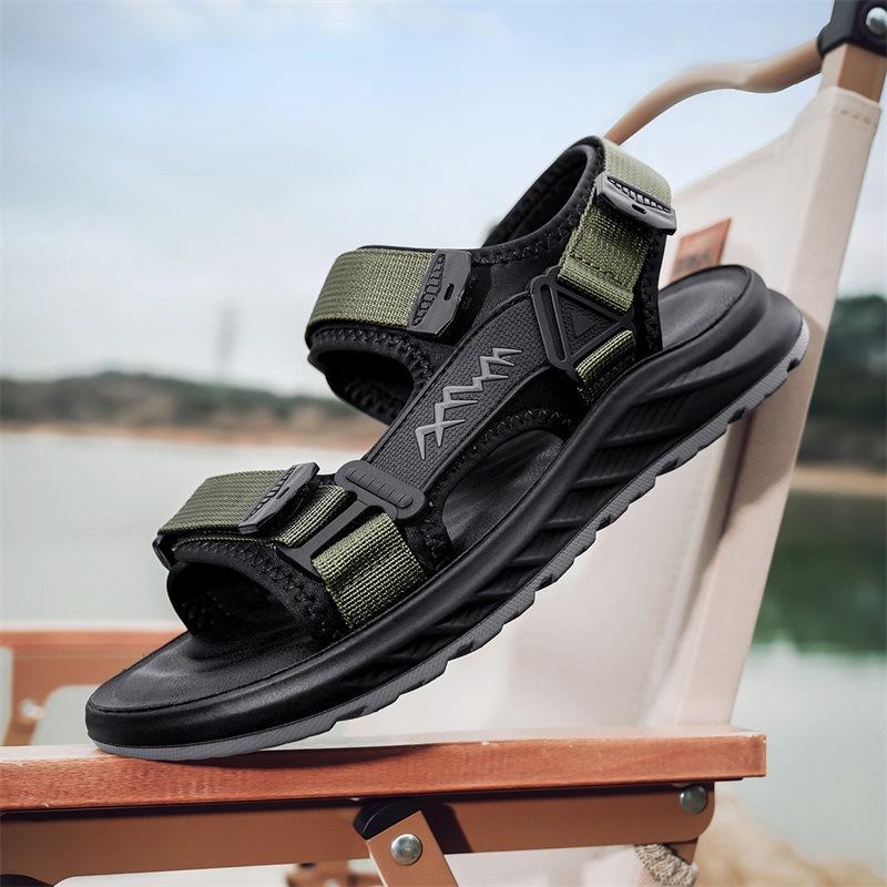 Beach Sandals Men's Summer Breathable Non-slip Deodorant Men's Shoes 2025 New Genuine Men's Outdoor Sports Slippers