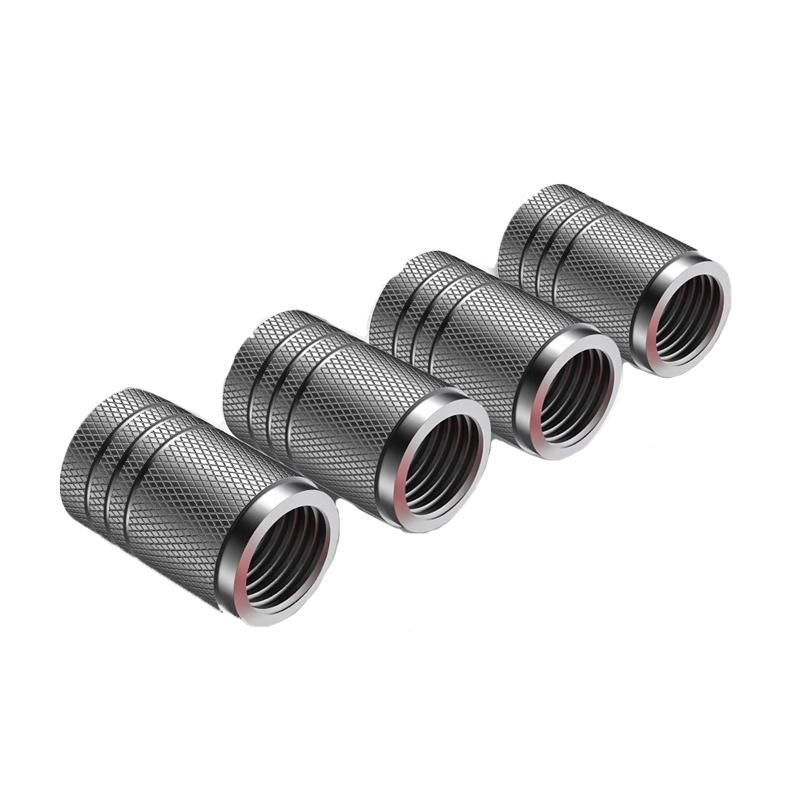 

New 4Pcs Car Tire Valve Stems Cap Knurling Style Tire Valve Cap Aluminum Tire Wheel Stem Air Valve Cap Car Universal Accessories синий