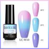 LILYCUTE 7ml Thermal Gel Nail Polish 3 Layers Temperature Shiny Color Changing Semi Permanent Soak Off UV Gel Polish Varnish Base Top Gel Nail Art DIY