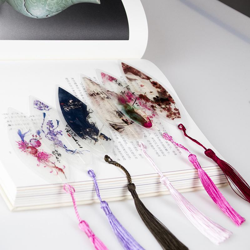 Three Lives Three Worlds Leaf Bookmarks - Chinese Style Stationery Gift for Classmates
