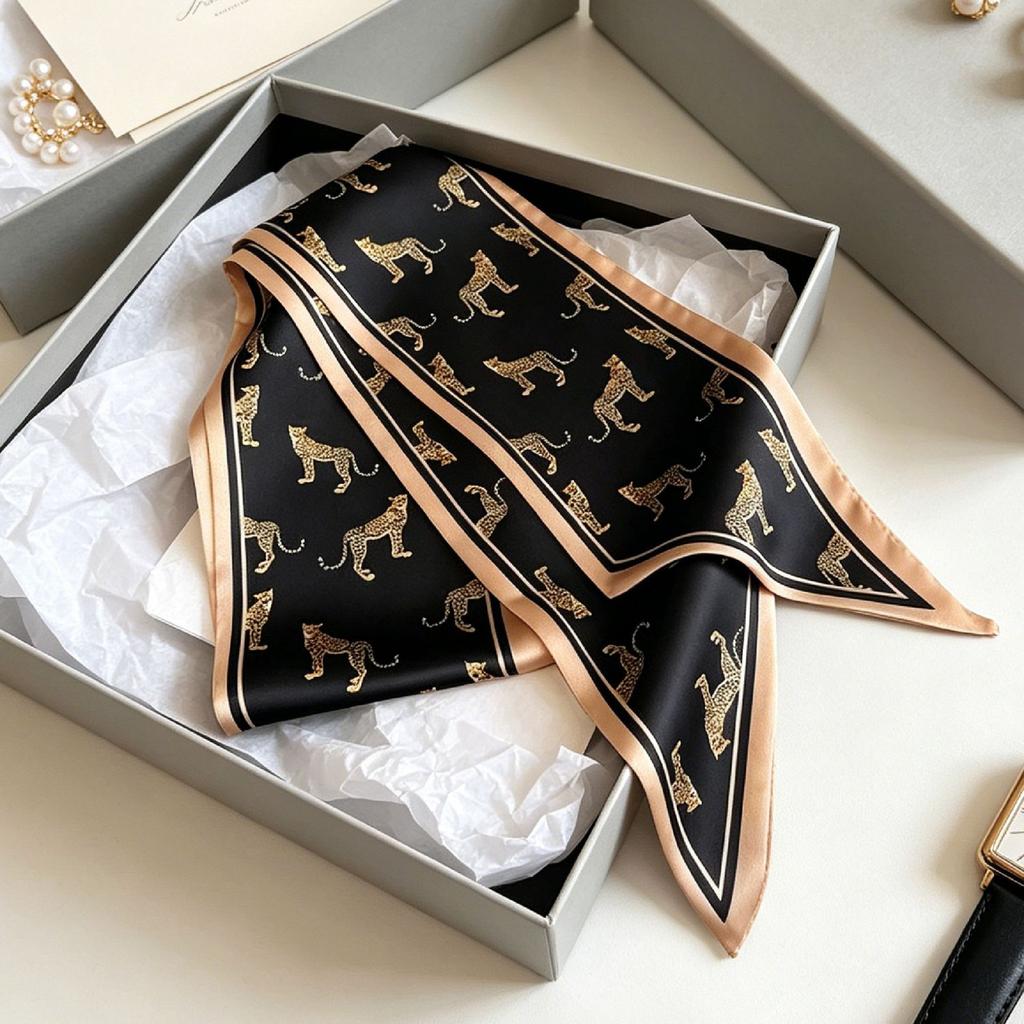 French retro polka dot long silk scarf women's spring and summer fashion temperament versatile high-end scarf headband streamer belt