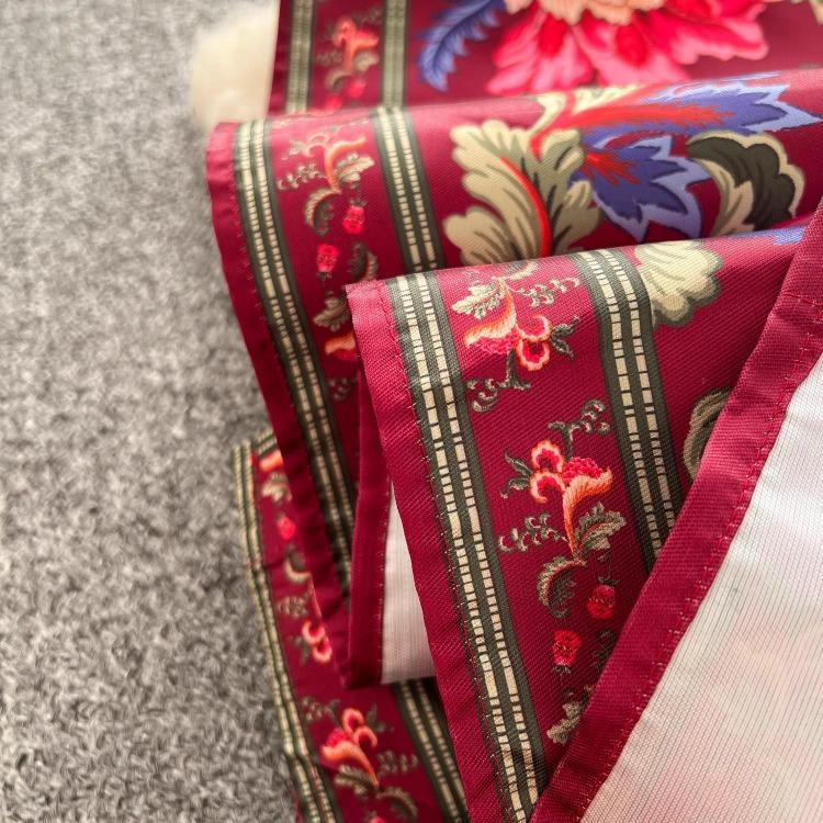 Vestido de Fiesta Boho para Mujer Impresión Floral Preciosa Gasa Manga de Farol Cierre de Cordones Cruzado Cuello en V Empalme de Banda de Satén