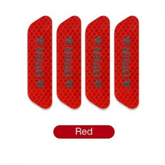 4pcs Car Open Door Warning Reflect Stickers Cover Open Letter 93*25cm Not Fade