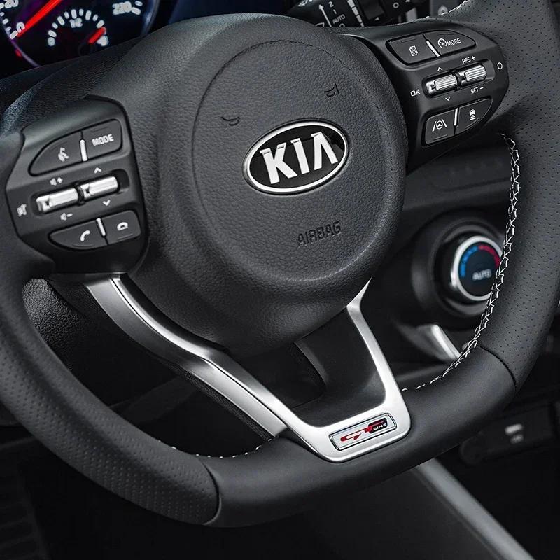 2026 Heißer Autoaufkleber Auto Lenkrad Mittel Emblem Aufkleber Dekoration Für KIA EV6 Sorento Niro Stinger Ceed Carnival K5 K9 S