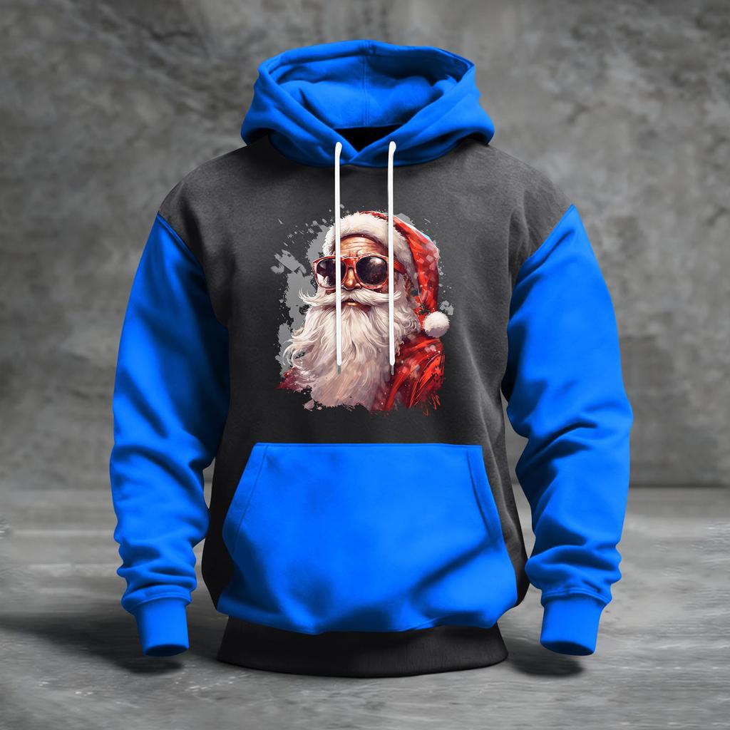 Herren Weihnachten Print Colorblock Kapuzenpullover Lässig Sport Komfort Sweatshirt
