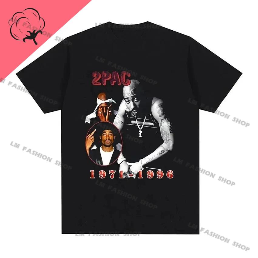 Rapper Tupac 2Pac Grafické tričko Pánské ležérní tričko s krátkým rukávem Hip Hop Street Wear Vysoce kvalitní Módní bavlněné tričko