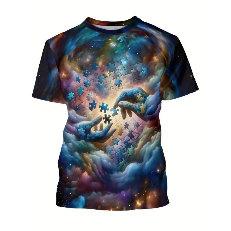 Men's Simple Top Fashion Printed Short Sleeve Loose T-Shirts Men’s