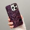 Plating Purple Meteorite Fold Texture Glossy Case For iPhone 16 Pro Max 17 Air 15 13 12 11 14 Plus Soft Shockproof Phone Cover