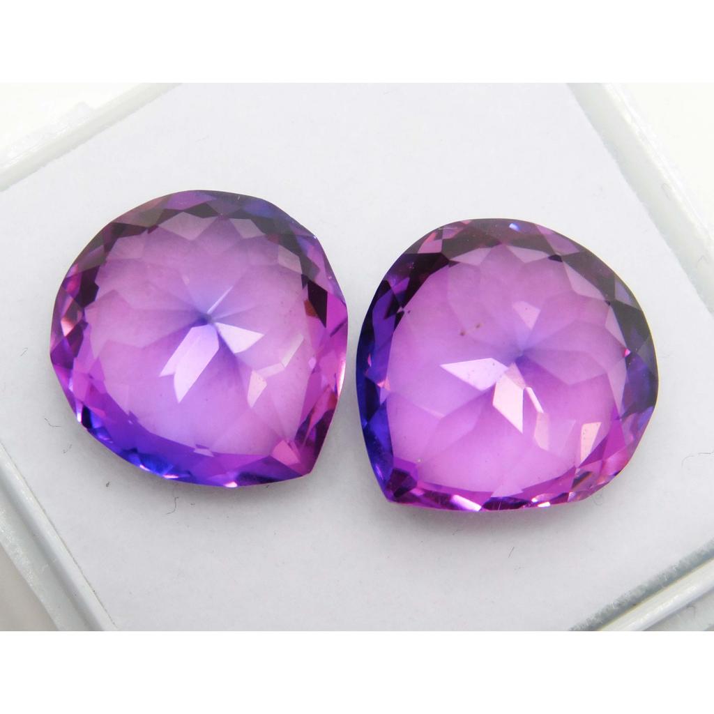 Natural Color Change Alexandrite Pear Cut 16.6 Ct Loose Gemstones Pair