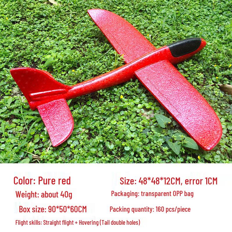 Children's 48CM Luminous Foam Glider Toy - Pure White Model for Outdoor Play