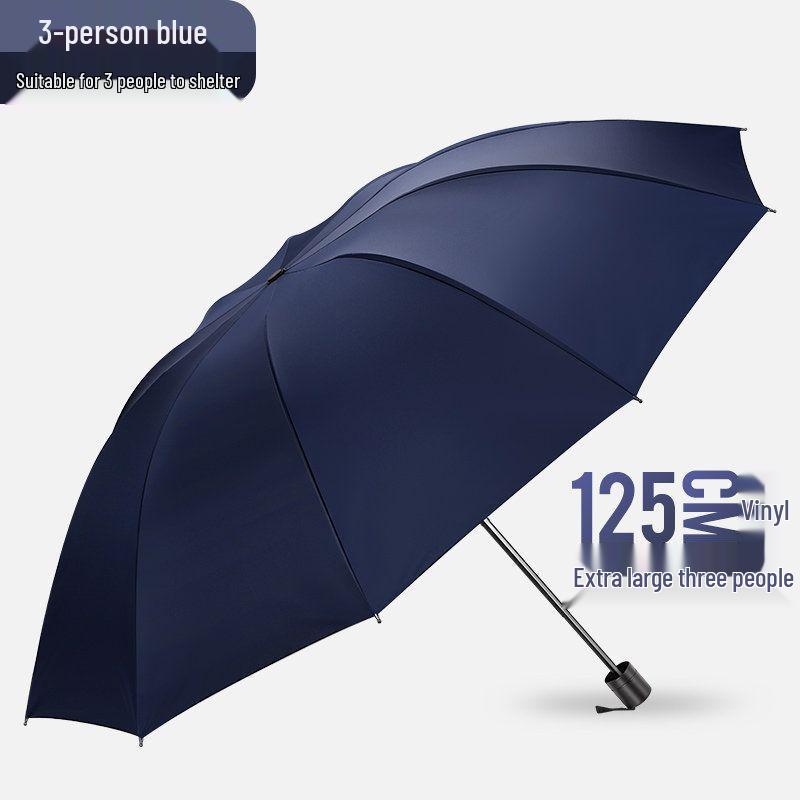 Stort Trefaldigt Paraply för Män & Kvinnor: Robust, Dubbelanvändning för Sol & Regn, Anti-Stormdesign