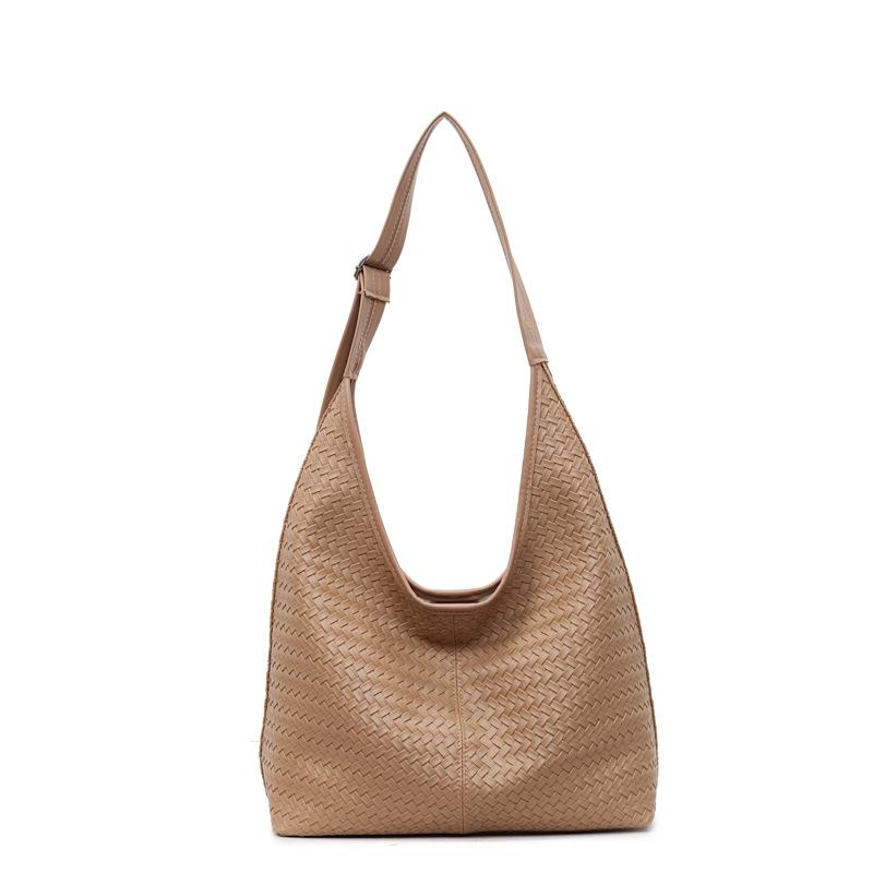 Retro Fashion Woven Tote Bag Women's Korean Version of Work Commuting 2025 New Autumn Trend Foreign Shoulder Bag