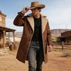 Men's Retro Brown Suede Jacket - European Size, Warm Autumn/Winter Coat
