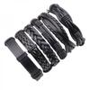 Handmade Vintage Multilayer Men Leaf Leather Bracelet Braided  Star Knot Leaf Rope Wood Beads Wrap Bracelets & Bangles Male Gift
