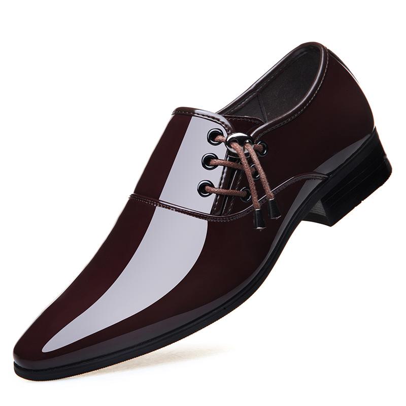 Fashion 2024 New Man Lace up shoes oxford height increasing men Black Shoes Breathable Formal Wedding pointed toe leather shoes ghn90
