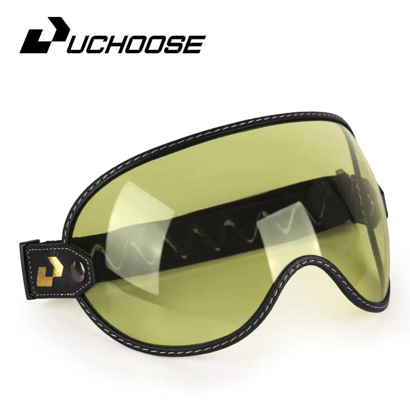 Uchoose Adatta a Tutti Casco Integrale Mezzo Casco Moto Vintage Retro Scudo Bolla Visiera Lente Occhiali da Sole Occhiali Accessori